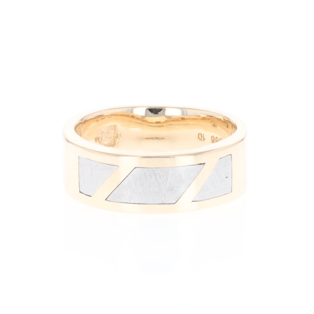 Meteorite Ring, 3 Section Inlaid Design
