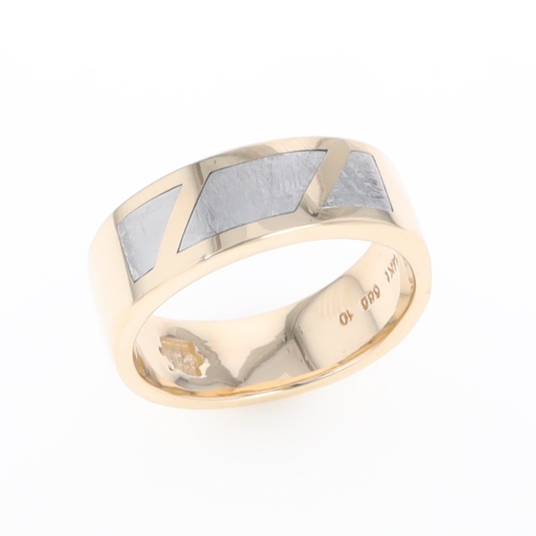 Meteorite Ring, 3 Section Inlaid Design