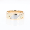 Meteorite Ring, Center Inlaid & Natural Nugget Sides