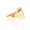 Gold Quartz Cushion Inlaid Men's Ring with Diamond Halo