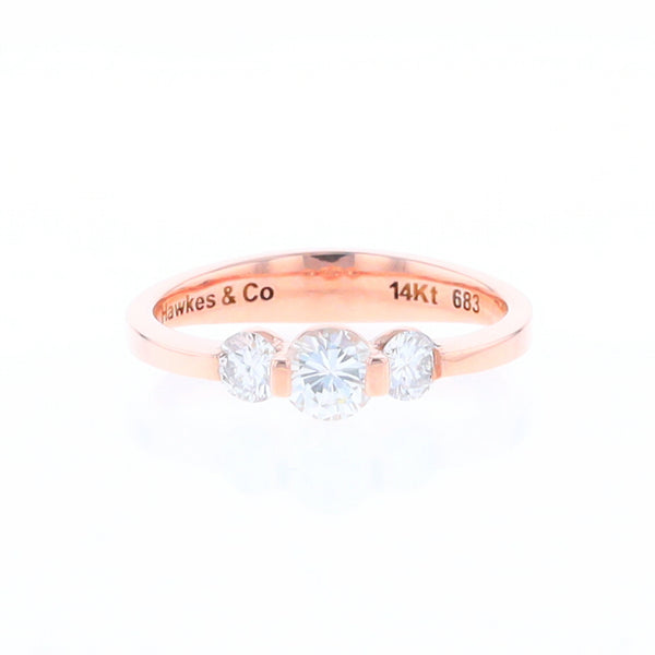 Rose Gold Three-Stone Engagement Ring