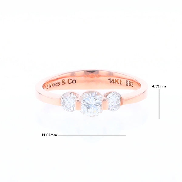 Rose Gold Three-Stone Engagement Ring