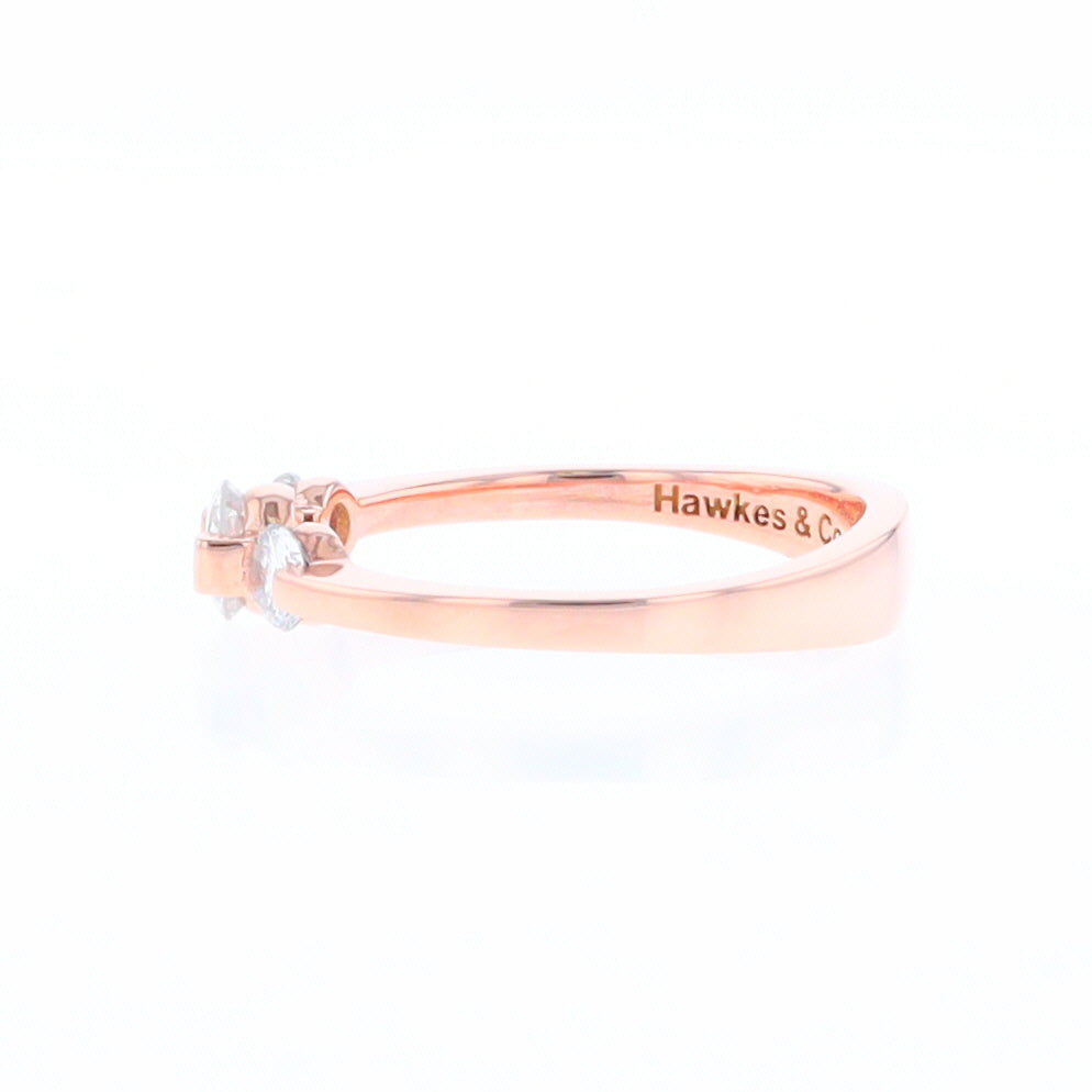 Rose Gold Three-Stone Engagement Ring