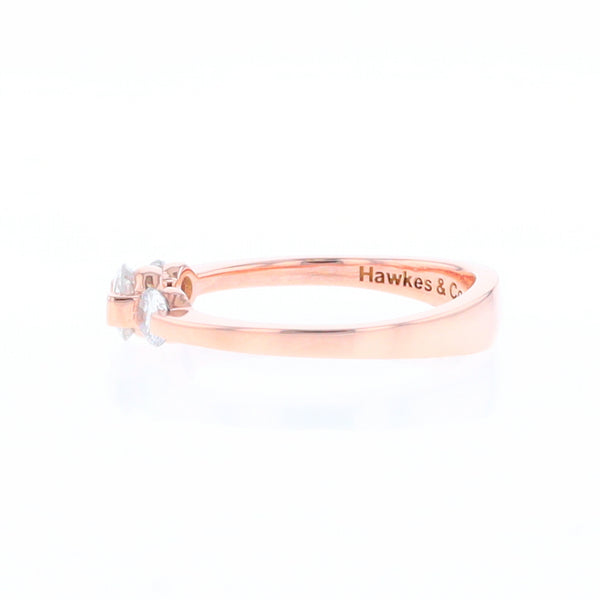 Rose Gold Three-Stone Engagement Ring