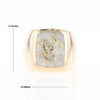 Natural Gold Quartz Men's Ring