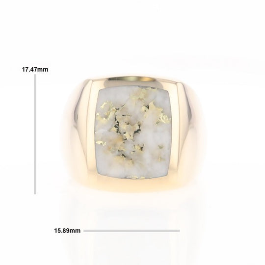 Natural Gold Quartz Men's Ring