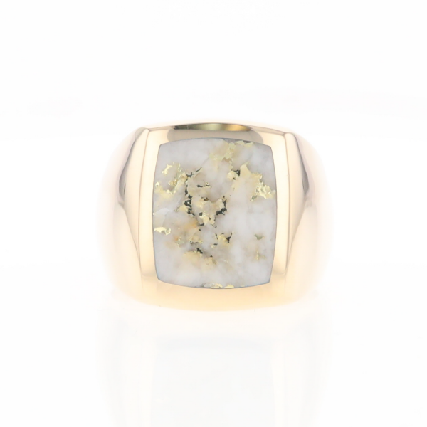 Natural Gold Quartz Men's Ring
