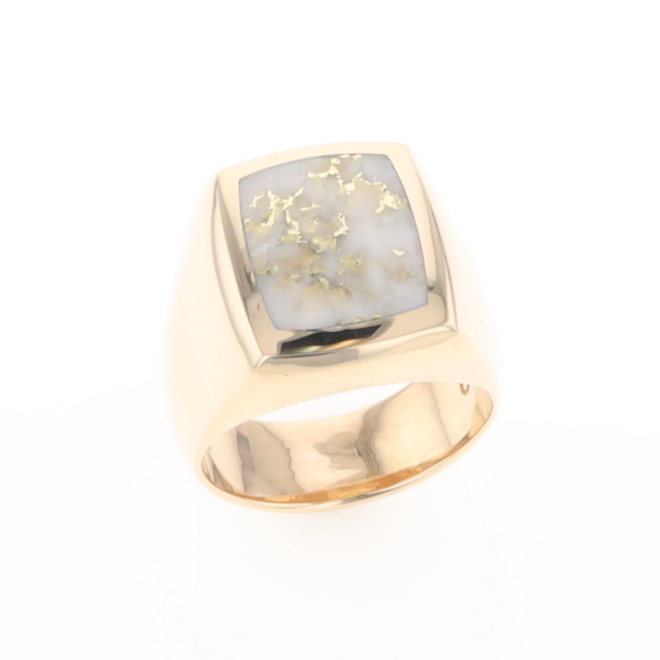 Natural Gold Quartz Men's Ring