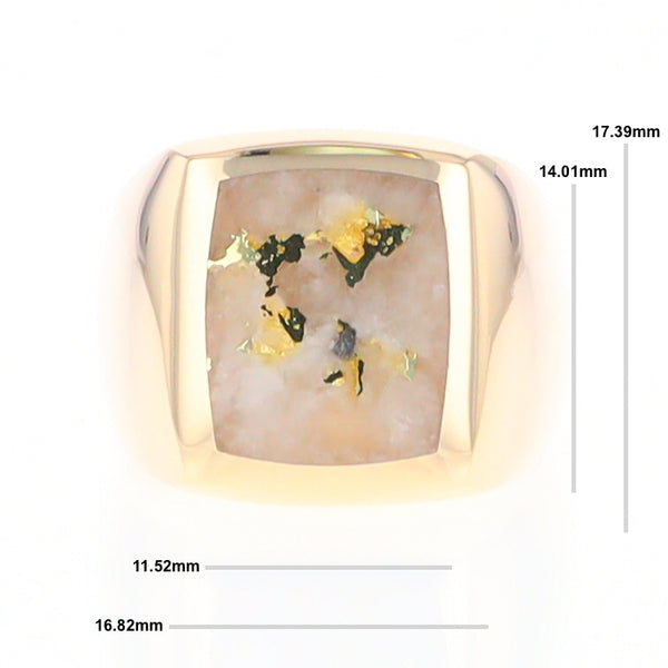 Natural Gold Quartz Men's Ring