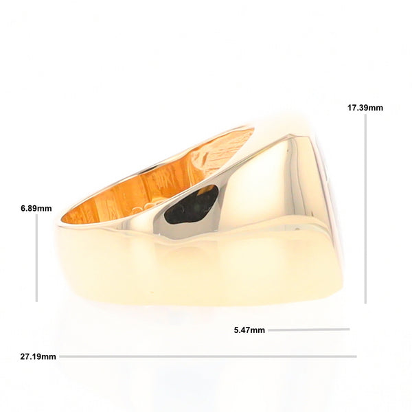 Natural Gold Quartz Men's Ring