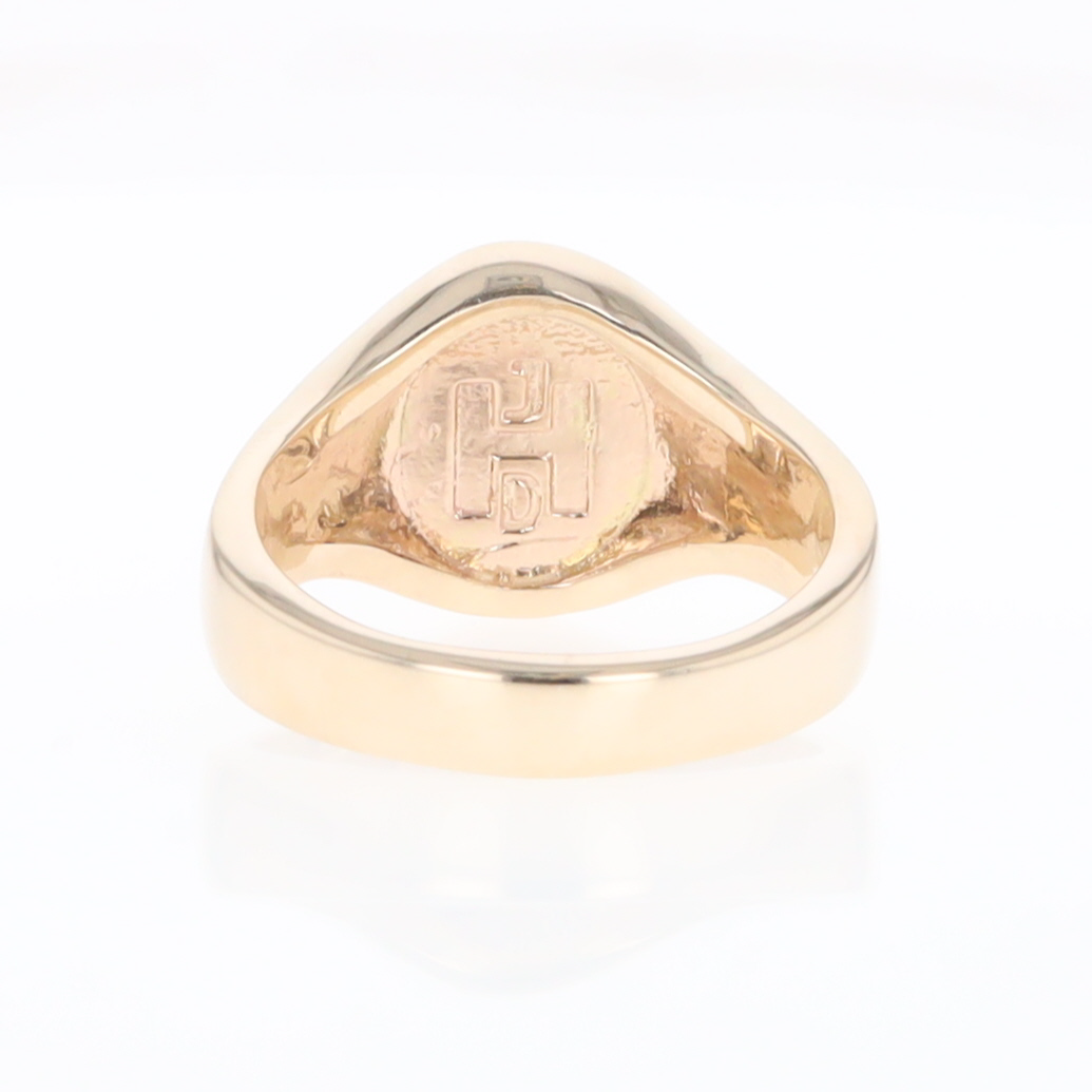Oval Meteorite Inlaid Ring with Natural Gold Nuggets