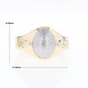 Oval Meteorite Inlaid Ring with Natural Gold Nuggets