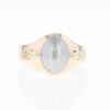 Oval Meteorite Inlaid Ring with Natural Gold Nuggets