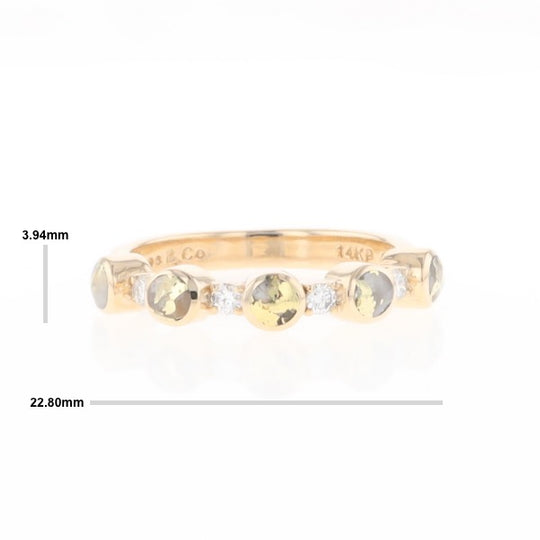 Gold Quartz Circle Inlay Wedding Band - G2