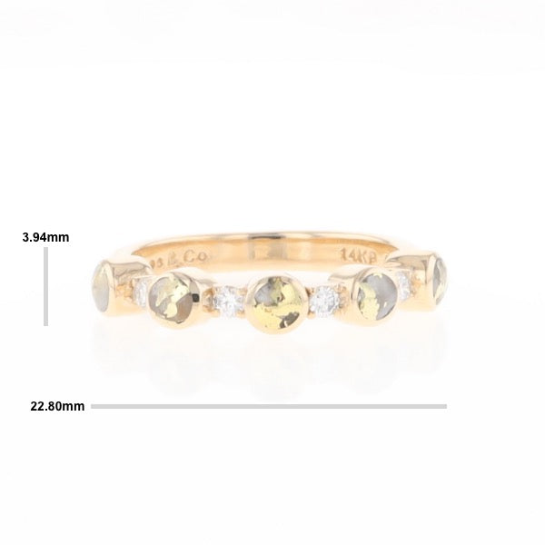 Gold Quartz Circle Inlay Wedding Band - G2
