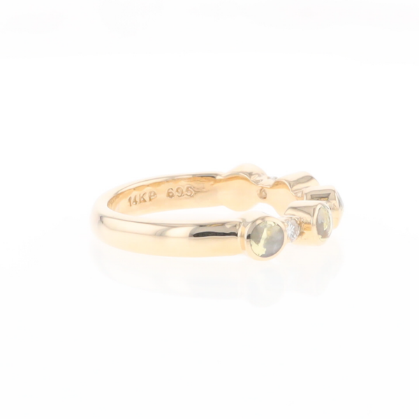 Gold Quartz Circle Inlay Wedding Band - G2