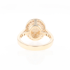 Oval Gold Quartz Inlaid Ring with 0.65ctw Diamond Halo