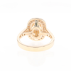 Rectangular Gold Quartz Inlaid Ring with 0.65ctw Diamond Halo