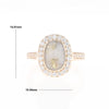 Rectangular Gold Quartz Inlaid Ring with 0.65ctw Diamond Halo