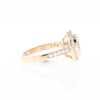 Rectangular Gold Quartz Inlaid Ring with 0.65ctw Diamond Halo
