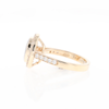 Rectangular Gold Quartz Inlaid Ring with 0.65ctw Diamond Halo