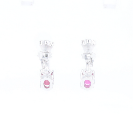 Oval Ruby Dangle Earrings