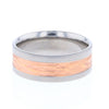 Titanium Men's Ring with Rose Gold Textured Inlay