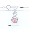 Pink Pearl Twist Pendant 14K White Gold with Diamond and 18" Chain