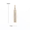 Gold Quartz Necklace, Rectangle Inlaid, .27ctw Diamond Halo Pendant