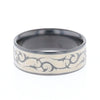 Black Zirconium Tribal Vine Men's Ring