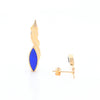 Marquise Lapis Swirl Design Inlaid Earrings