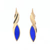 Marquise Lapis Swirl Design Inlaid Earrings