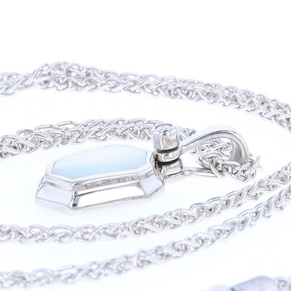 Mother Of Pearl Shield Design Inlaid .02Ct Diamond Pendant