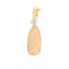 Gold Quartz Necklace Pear Shape Inlaid Pendant with .02ct Diamond