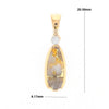 Gold Quartz Necklace Pear Shape Inlaid Pendant with .02ct Diamond