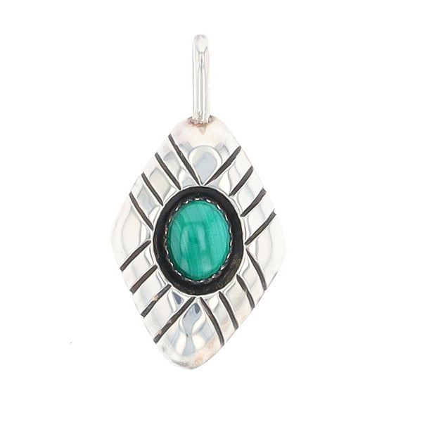 Diamond Shaped Malachite Pendant