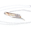 Sterling Silver and 10K Gold Diamond Infinity Swirl Necklace