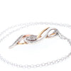 Sterling Silver and 10K Gold Diamond Infinity Swirl Necklace