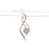 Sterling Silver and 10K Gold Diamond Infinity Swirl Necklace