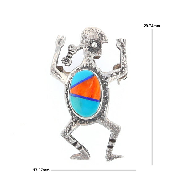 Navajo Dancing Warrior Pendant Pin
