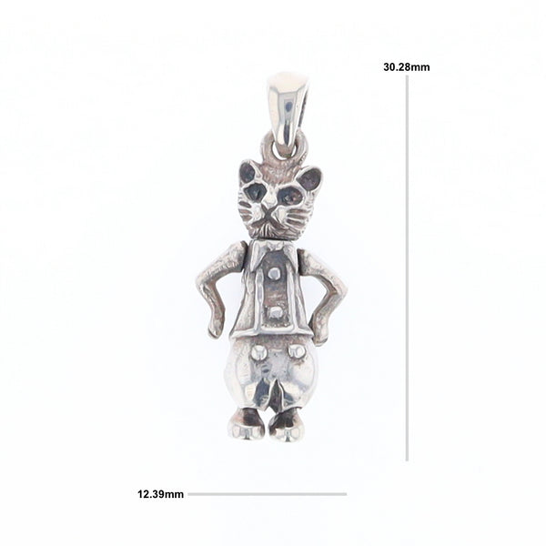 Sterling Silver Moving Cat Pendant