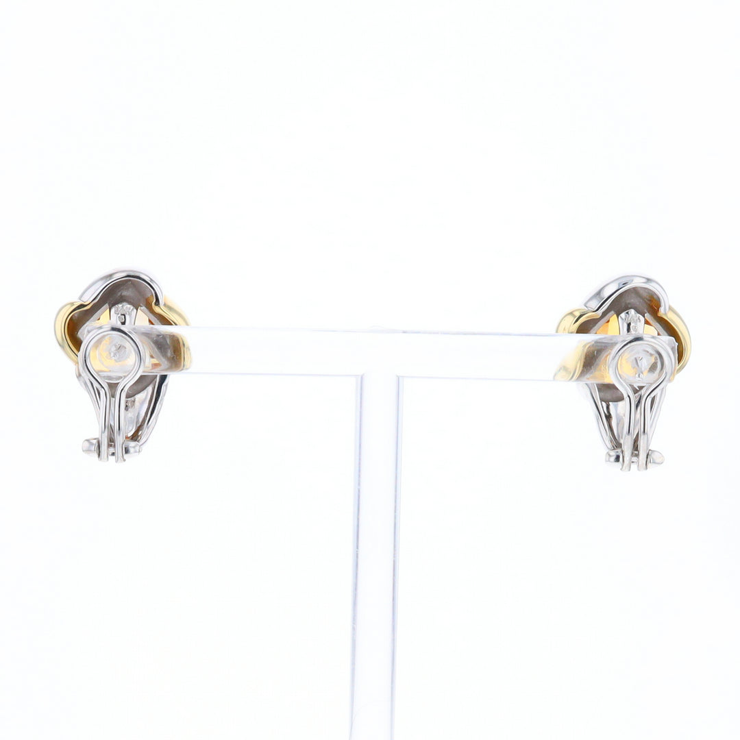 Two-Tone Checkerboard Citrine Earrings