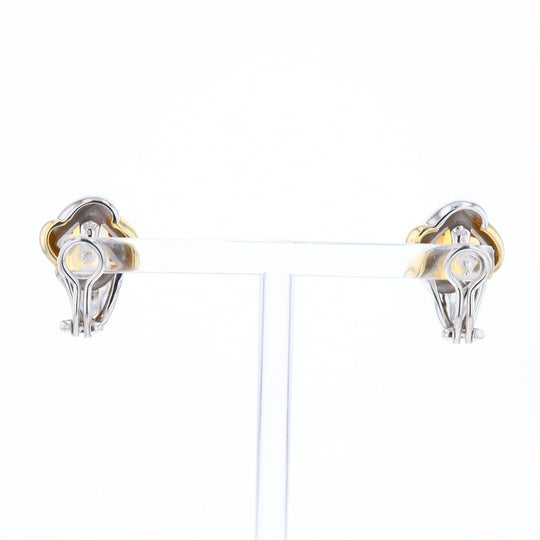 Two-Tone Checkerboard Citrine Earrings