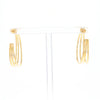 Three Bar Gold Hoop Earrings