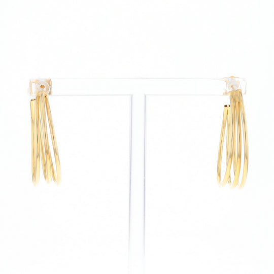 Three Bar Gold Hoop Earrings