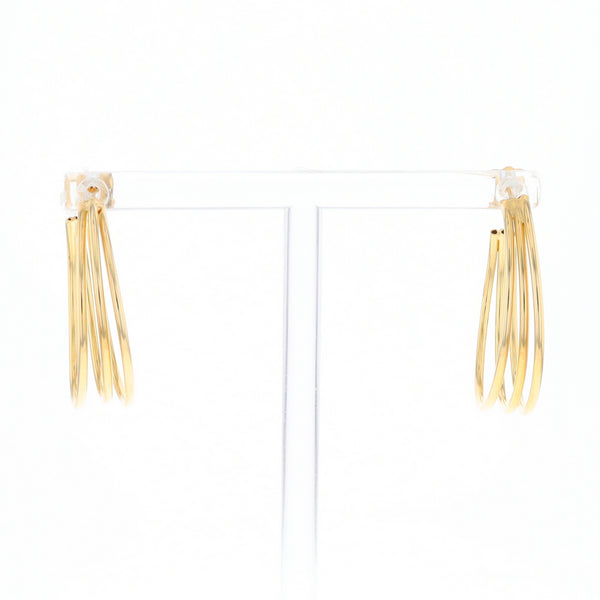 Three Bar Gold Hoop Earrings