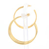 Three Bar Gold Hoop Earrings