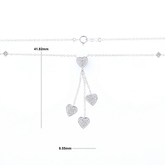 14K Triple Heart Necklace