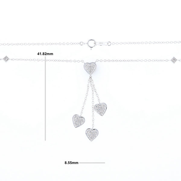 14K Triple Heart Necklace