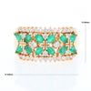 14Kt Yellow Gold With Emerald & Diamond Clover Flower Design Ring